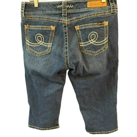 Vintage Y2K Style Seven7 Women's Denim Capri Jeans Size 10 On Trend Summer - Picture 3 of 6